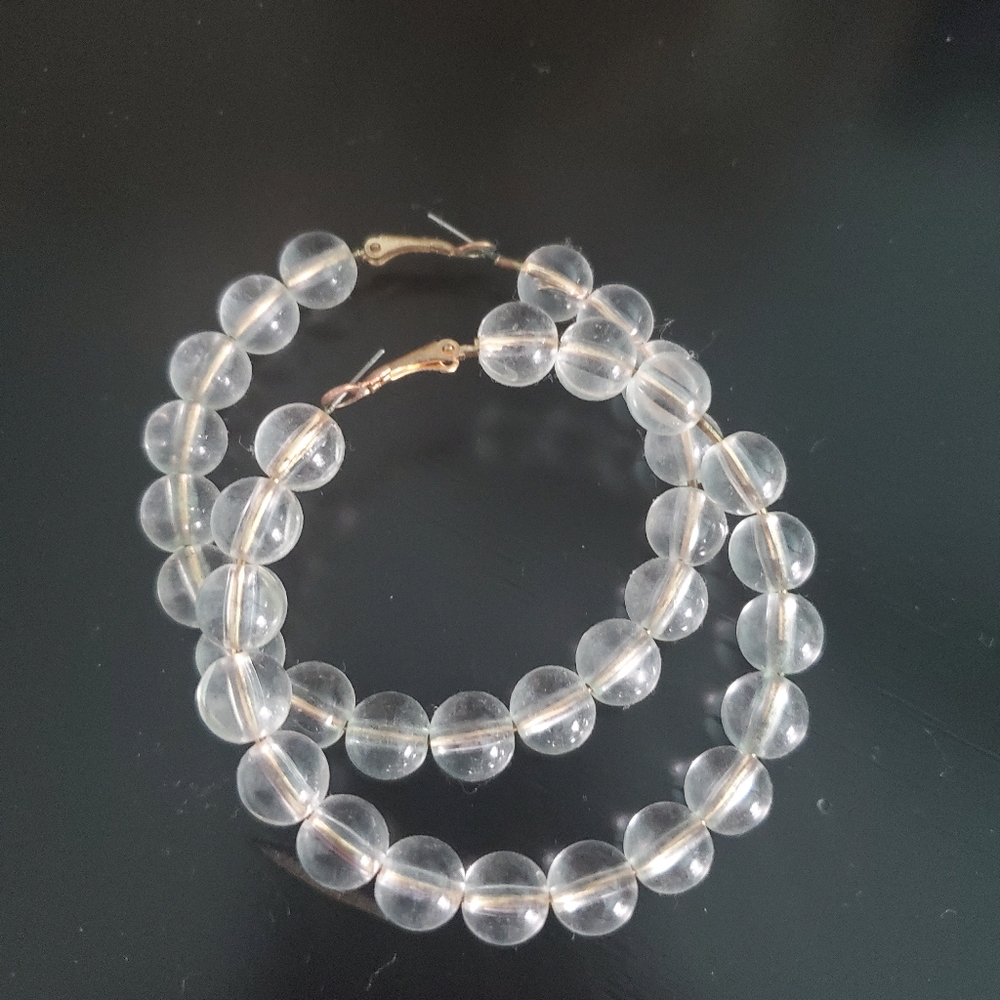 Clear beaded earrings